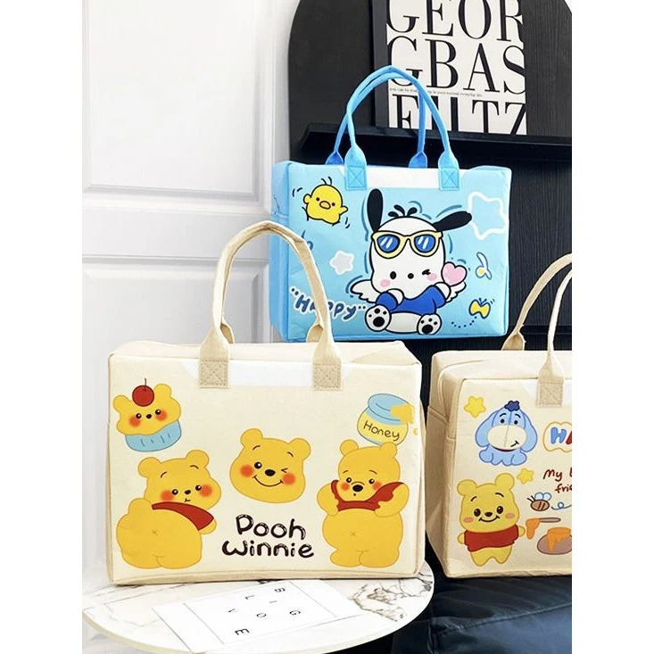 新款毛毡大容量卡通旅行包可套登机箱杆旅行袋收纳包可手提旅行包