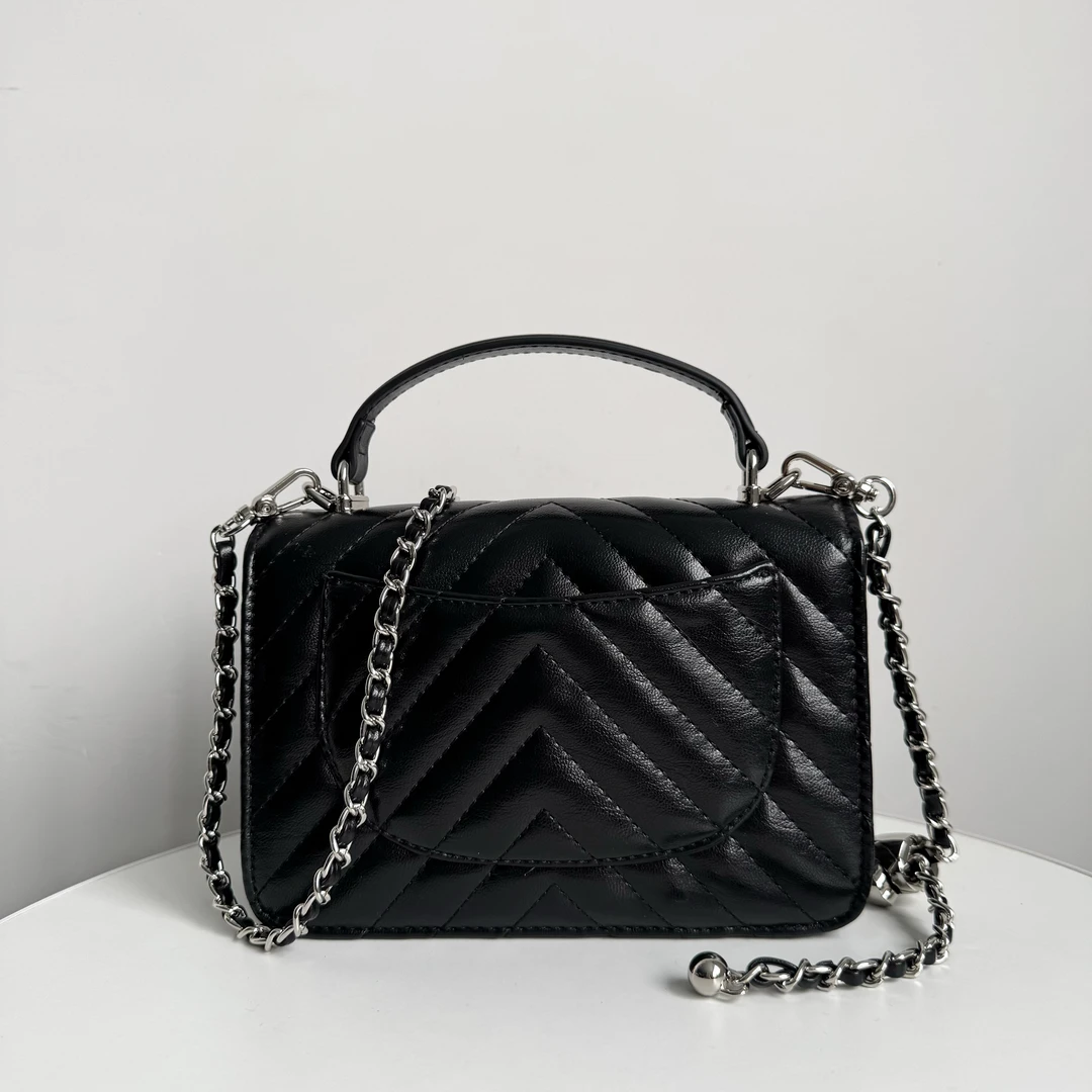 小号黑色百搭手提斜挎链条包