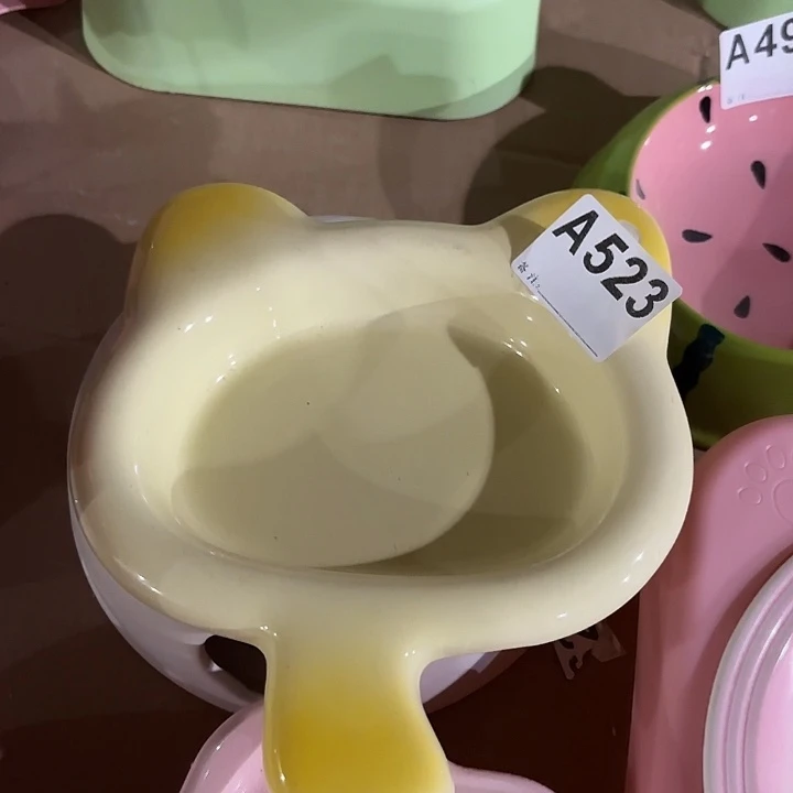 瓷片陶瓷猫耳盘微瑕陶瓷