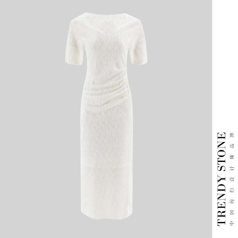 潮石法式醋酸高级精致连衣裙TW772200B