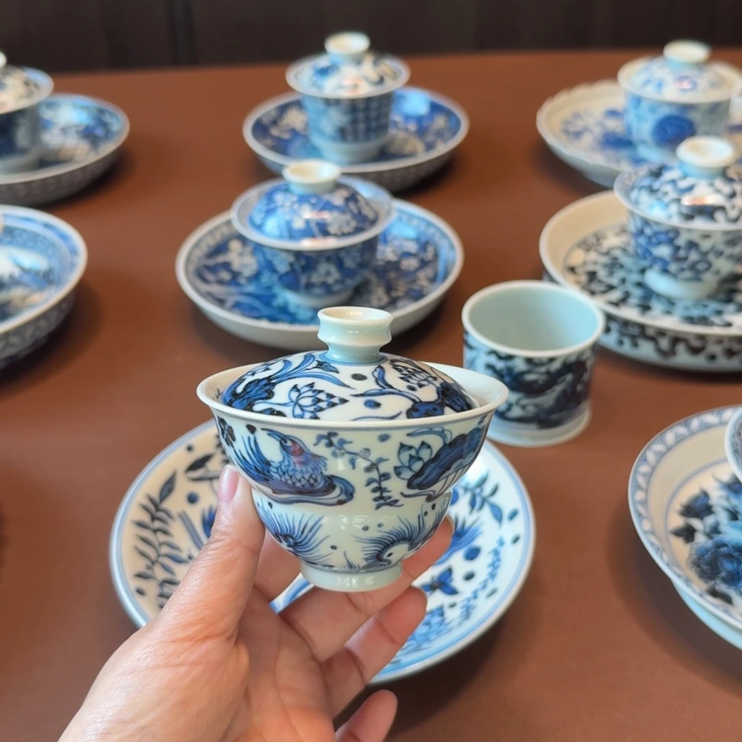 手工手绘茶具盖碗福利