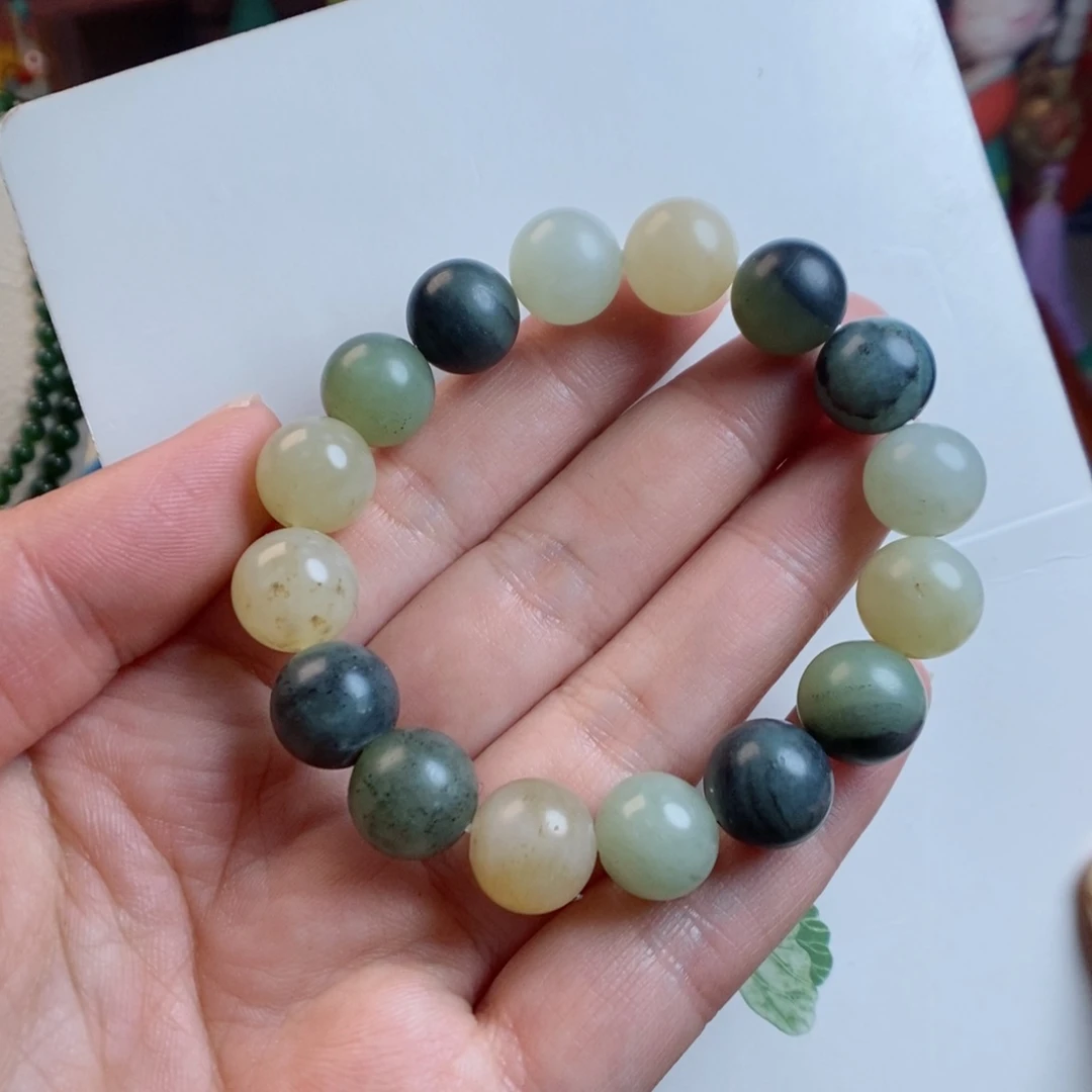 和田玉手链未镶嵌微瑕不退不换