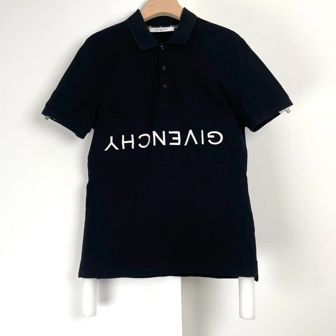 95新 Givenchy/纪梵希 L码/刺绣倒logo短袖polo衫/6394
