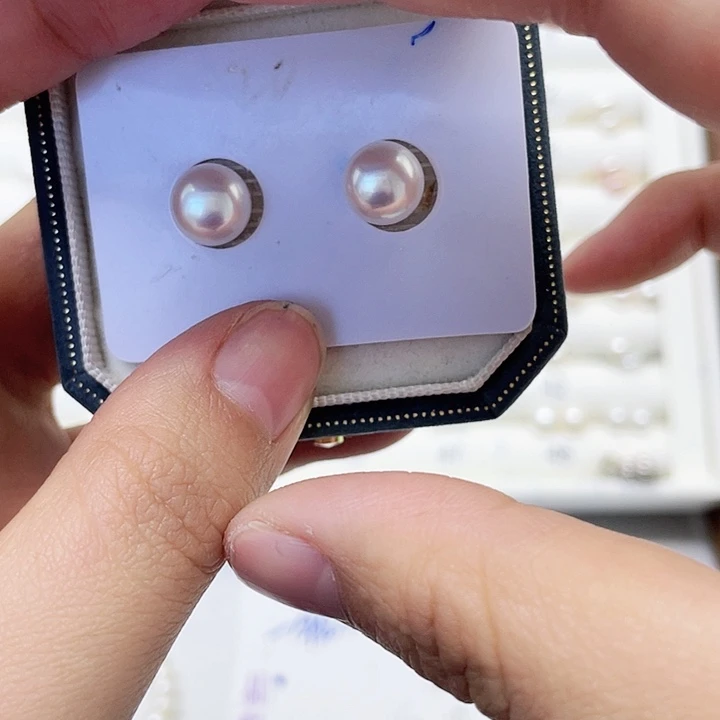 淡水珍珠耳饰银S925镶嵌要****葱