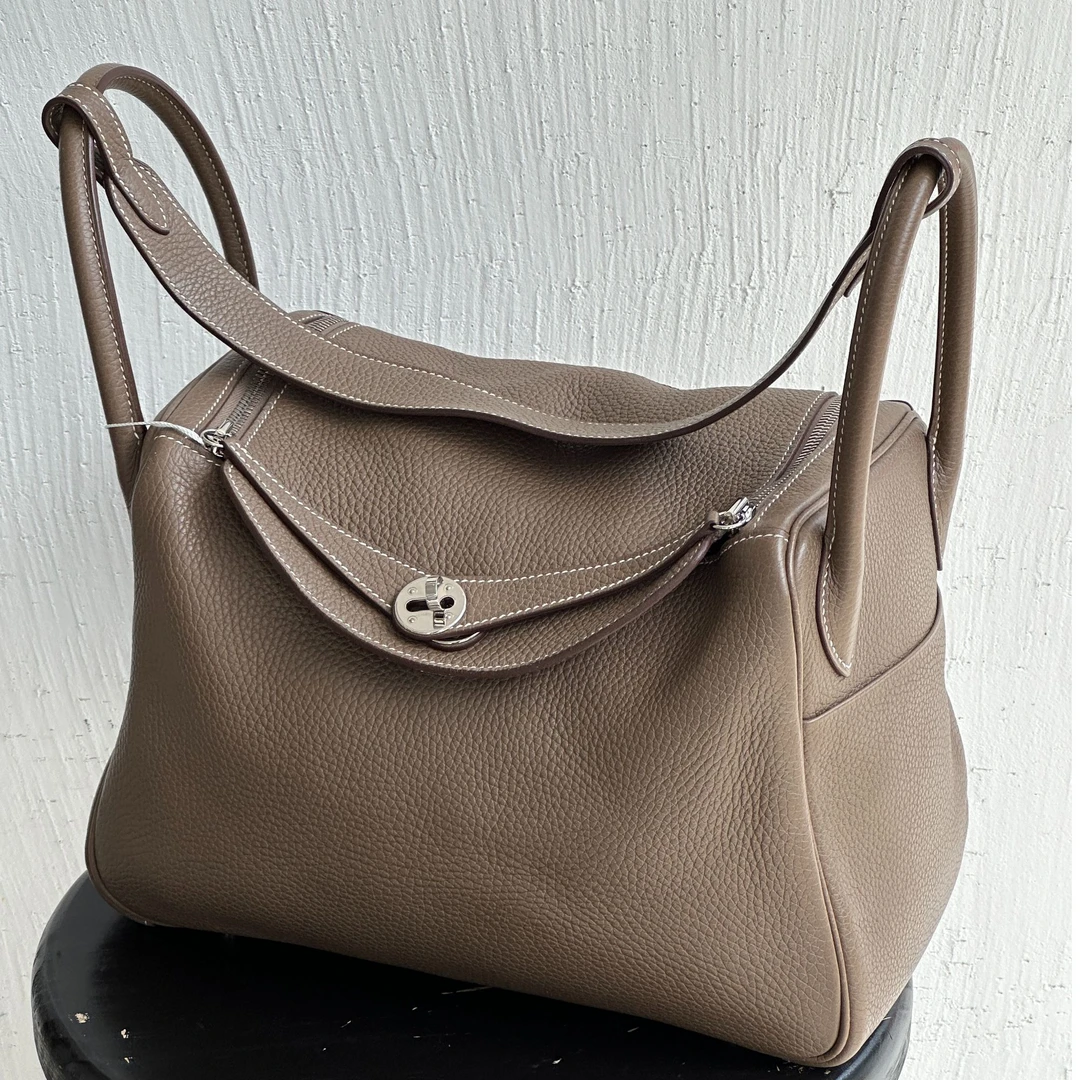 99新 Hermes/爱马仕 Lindy30 大象灰银扣 c刻 tc皮 99新