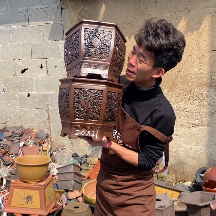 紫砂花盆紫砂器，紫砂器，紫砂