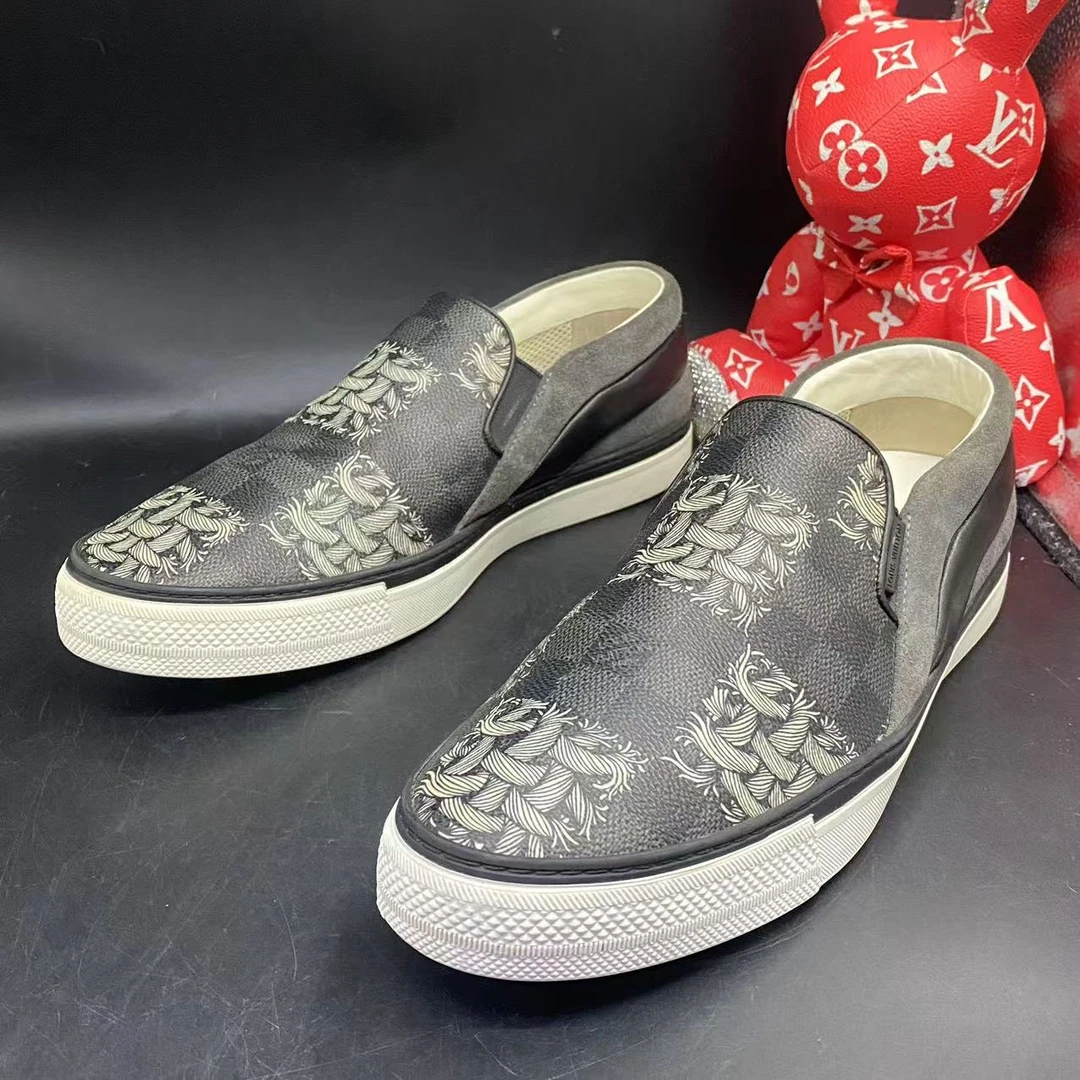 【聚星福利】LouisVuitton/路易威登黑棋盘一脚蹬板鞋42.5码ddm1800