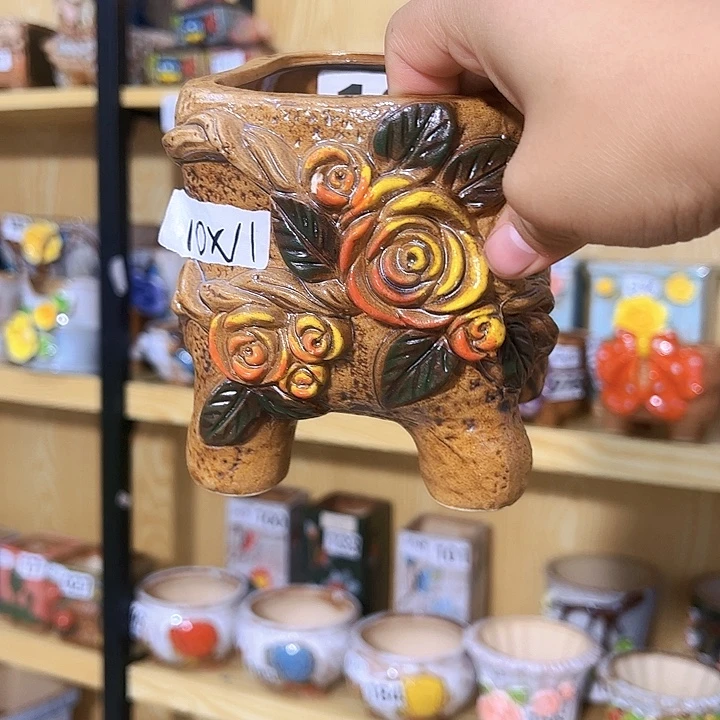 陶瓷多肉花盆满15包邮