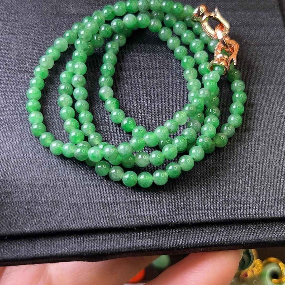 初***心翡翠未镶嵌颈饰珠链