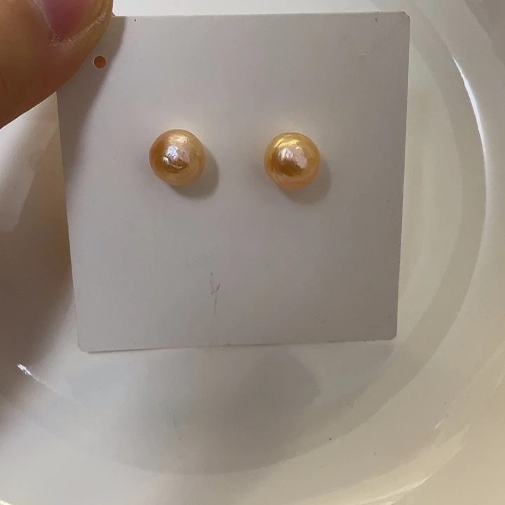 银S925镶嵌耳饰淡水珍珠