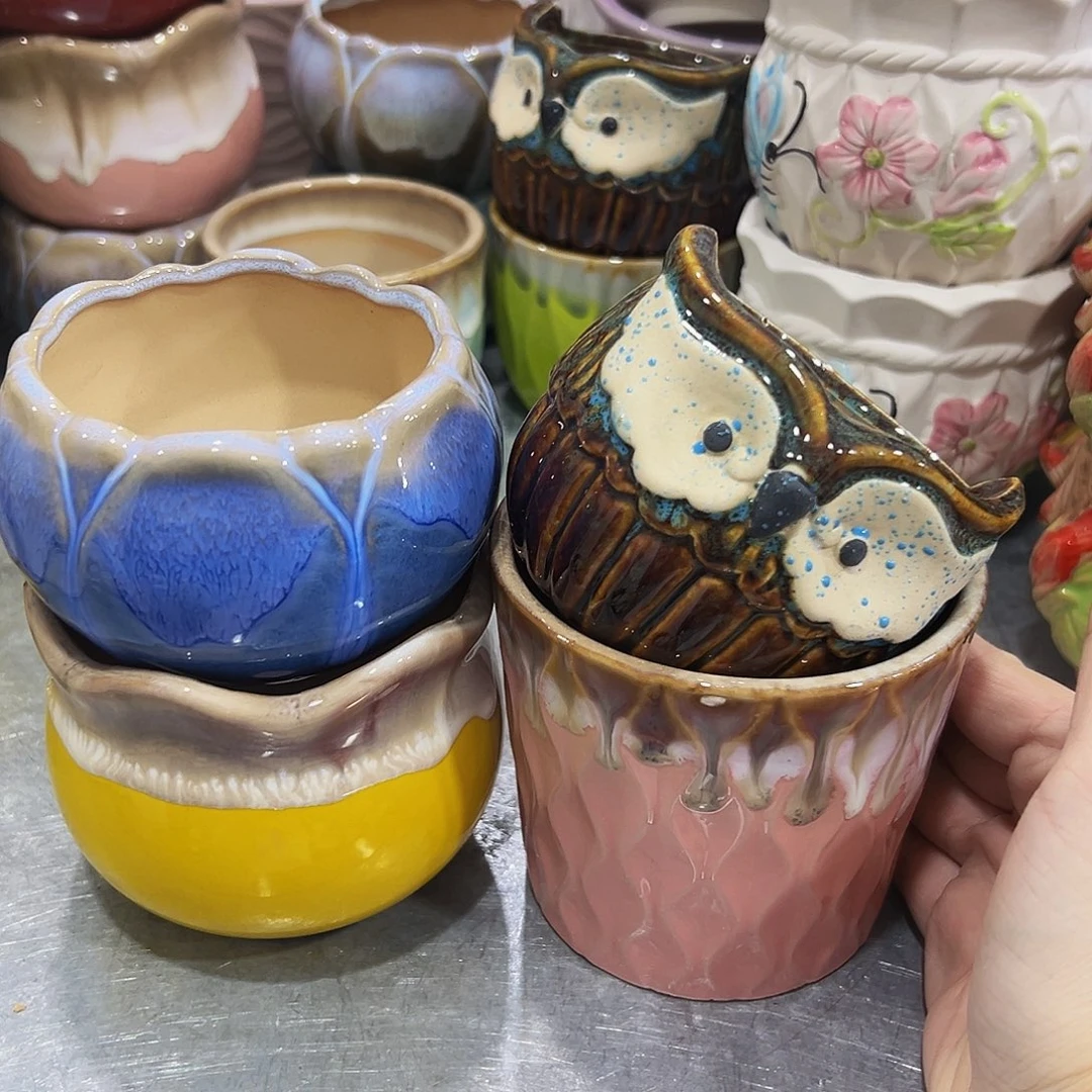 外贸尾单陶瓷花盆凑单10米包邮