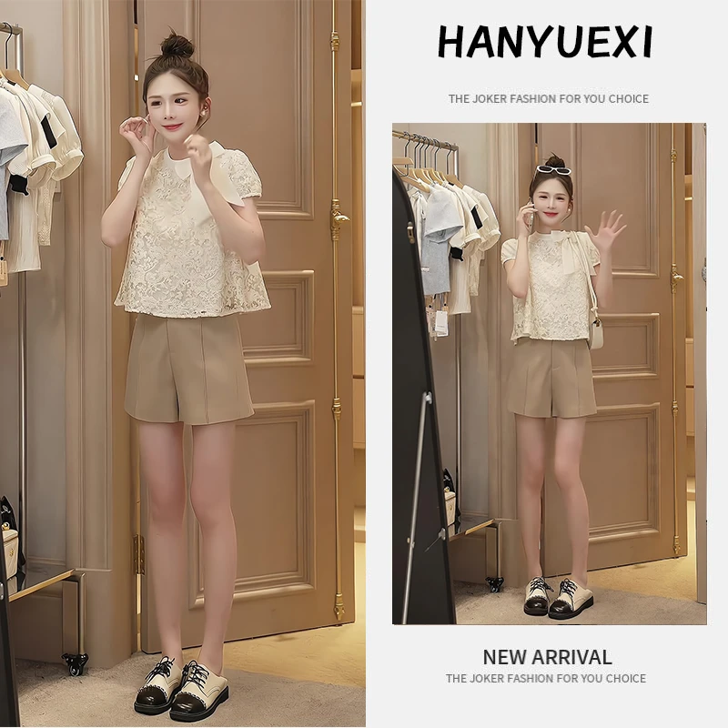 夏季一整套女装2025新款韩版休闲显瘦气质减龄短袖上衣短裤两件套