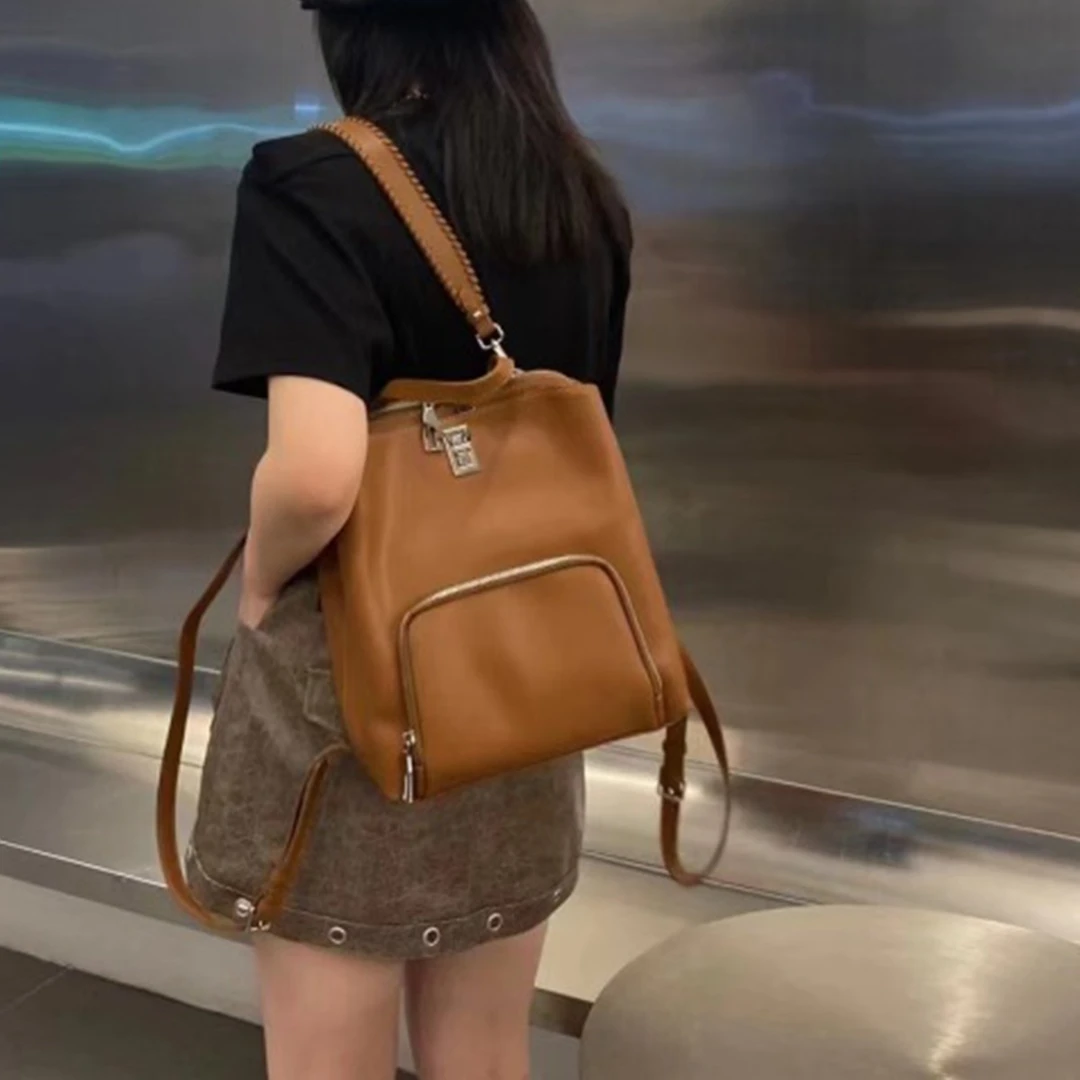 【洛洛定制】J-6164-棕色轻奢时尚百搭新款女包