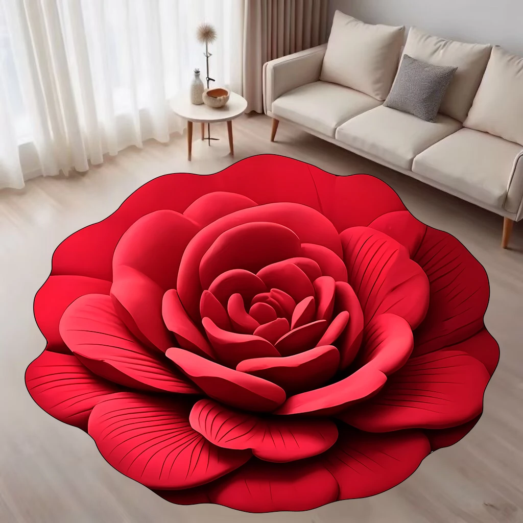 橡胶防滑底3D立体异形花垫卧室浴室入户门垫花