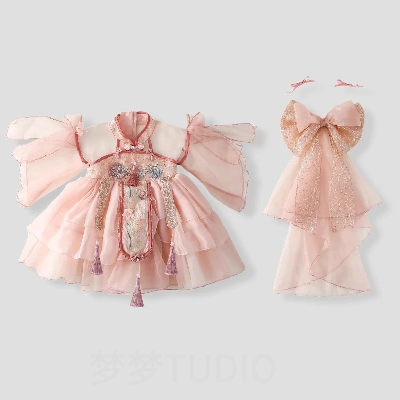 【梦梦】夏季洋气汉服洛丽塔礼服新款春秋生日儿童童装爆款宝宝女裙