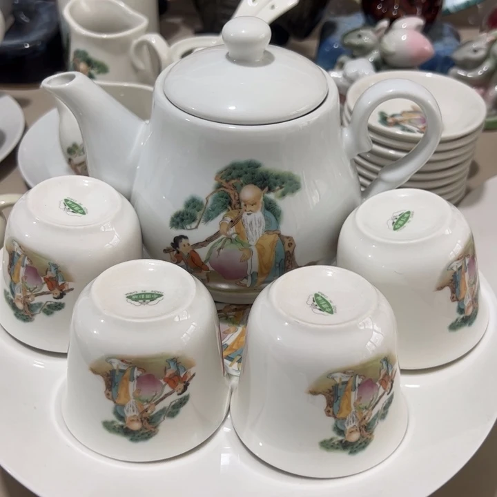 白瓷红*六陶瓷制品复古一套