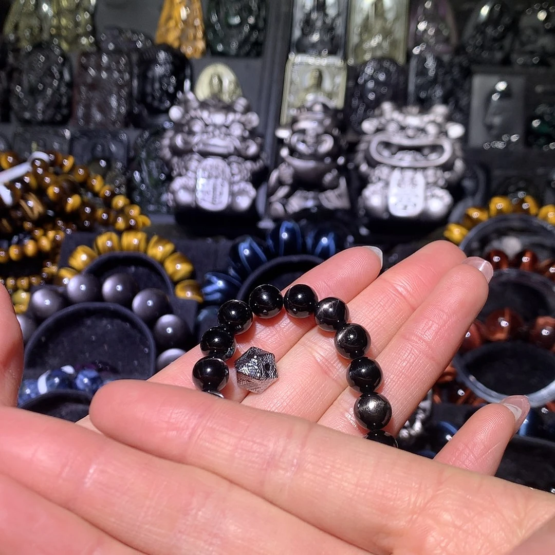 ****安黑曜岩未镶嵌手链