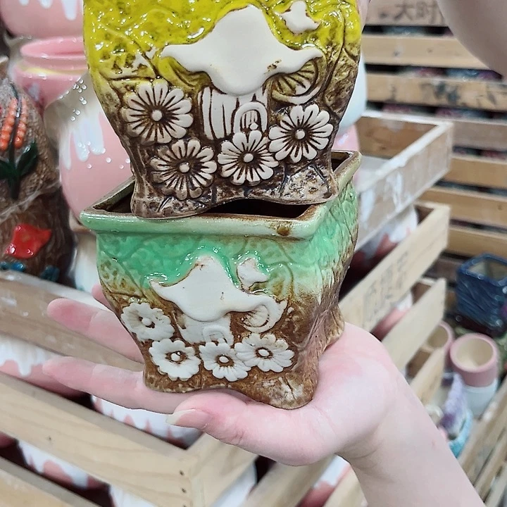 有孔.凑单10元陶瓷花盆发货！