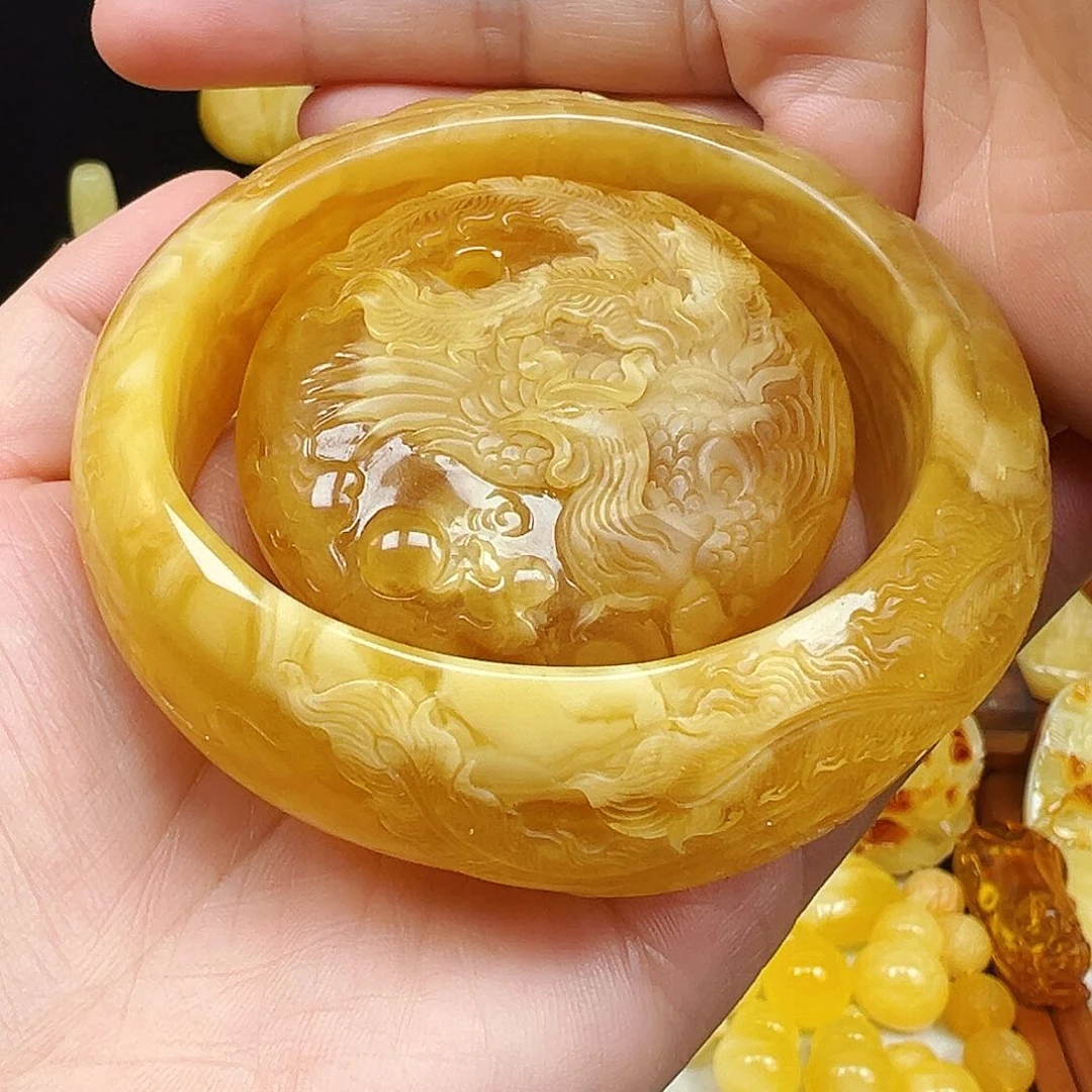 蜜蜡未镶嵌珠宝奇石蜜蜡手镯一套