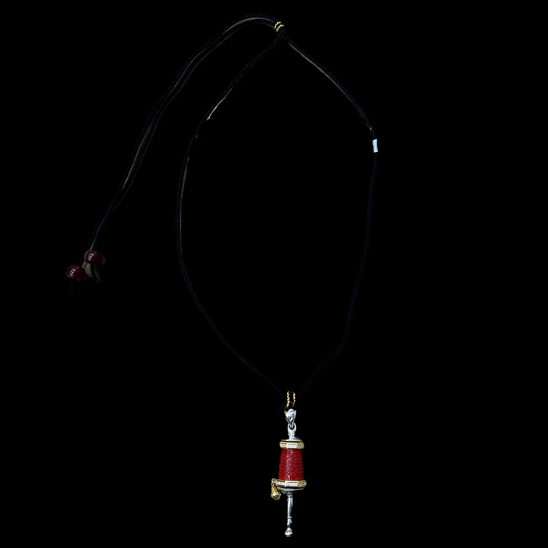含辰砂工艺品V6950 朱砂项链（转经筒）