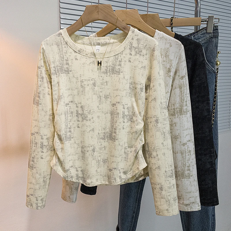 yoewshean/羽媗2025秋装微胖妹妹大码女装显瘦修身长袖内搭打底衫