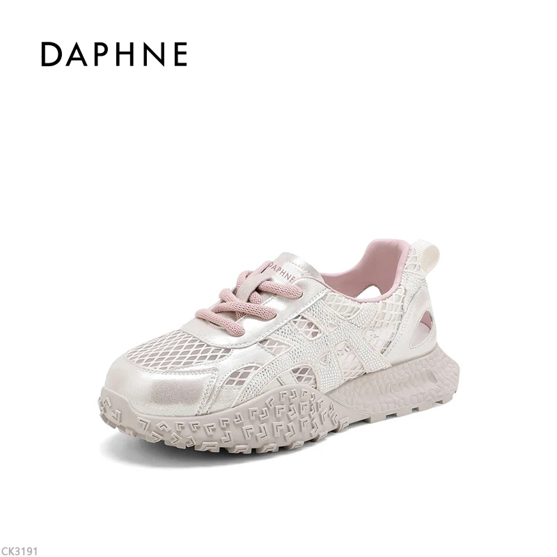 Daphne/达芙妮夏季网面时尚休闲鞋增高运动透气百搭增高平底鞋LL