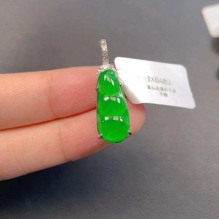 翡翠银S925镶嵌吊坠(不含链)