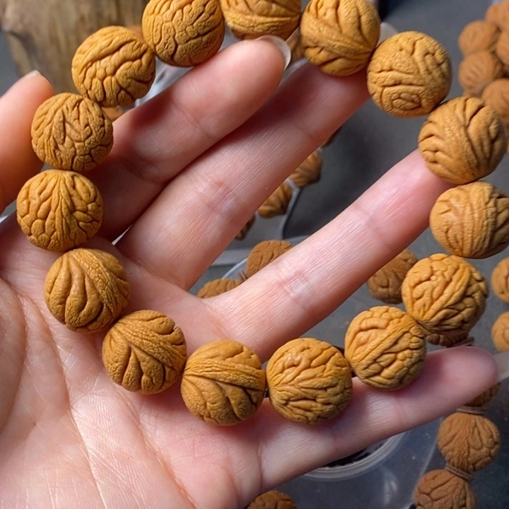 文玩核桃手串秦岭野生龙纹桃核17
