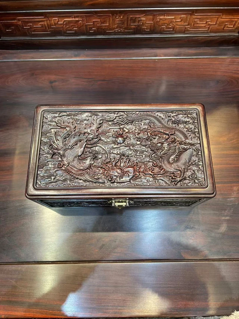 酸枝--云锦小龙凤32cm