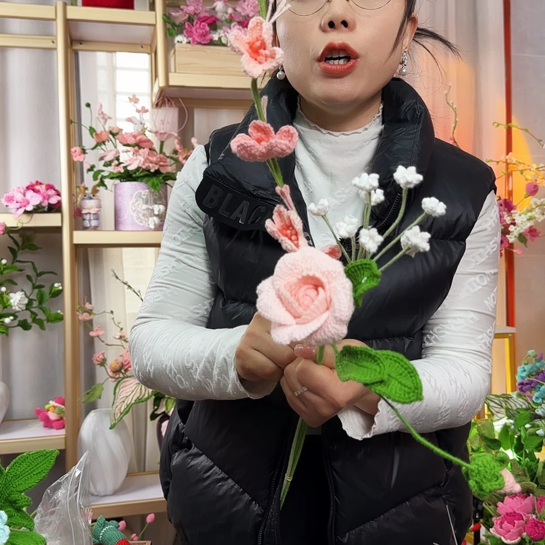 纯手工钩织钩织花束