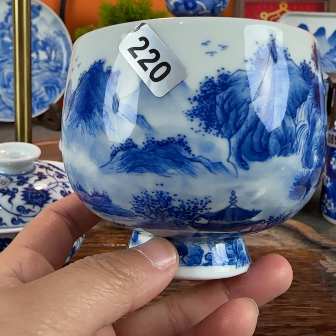 瓷片景德镇手绘青花茶器220