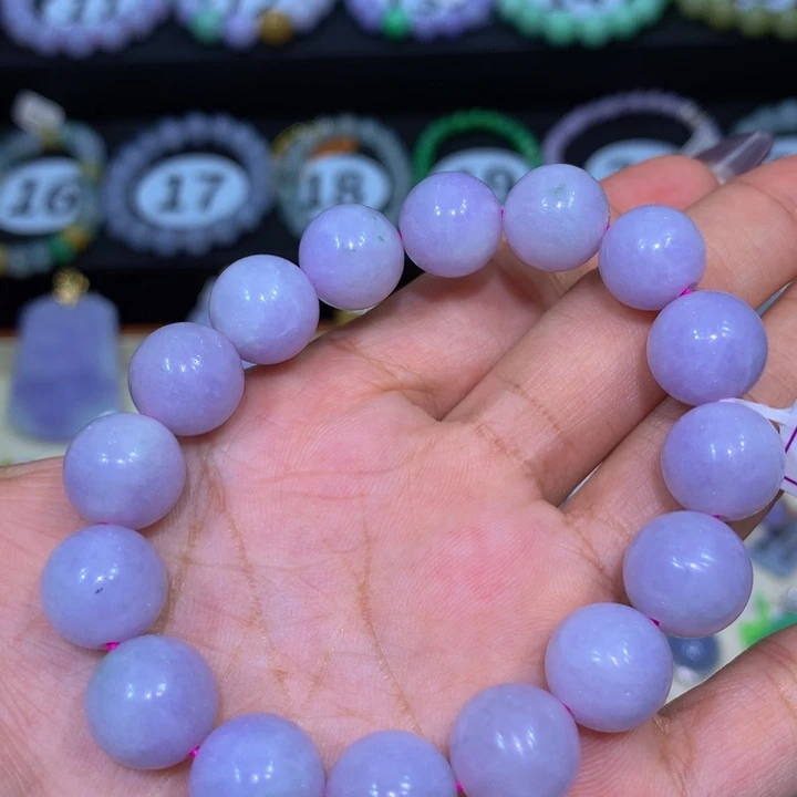 翡翠未镶嵌手链有石纹12+