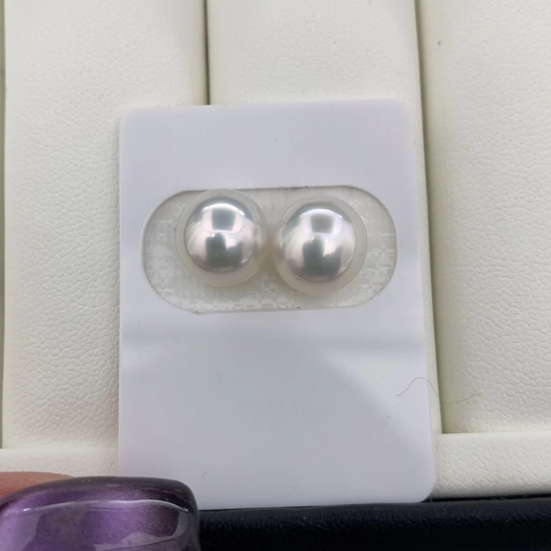 未镶嵌澳白对珠裸珠9-10mm海水珍珠