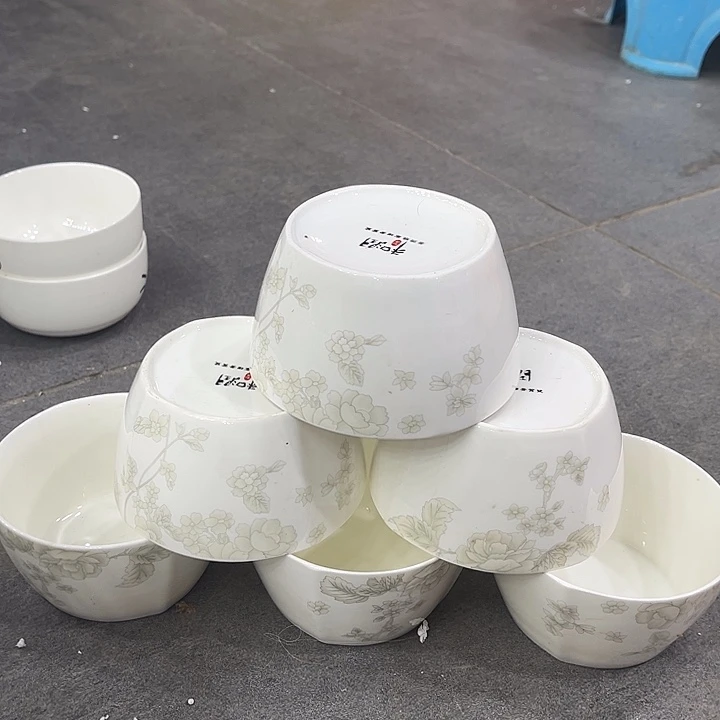 摆件陶六个方形米饭碗