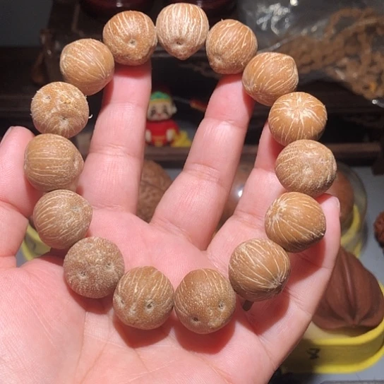 怪***）橄榄核把件紫金鼠原皮手串