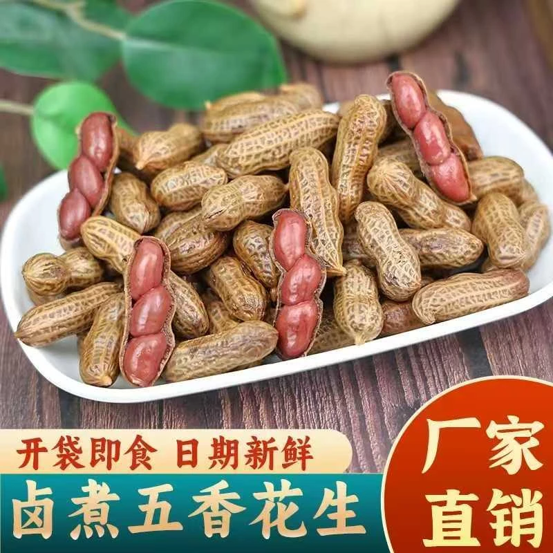 五香花生带壳开袋即食下酒菜烧烤店冷菜凉菜零食卤水花生卤汁水煮