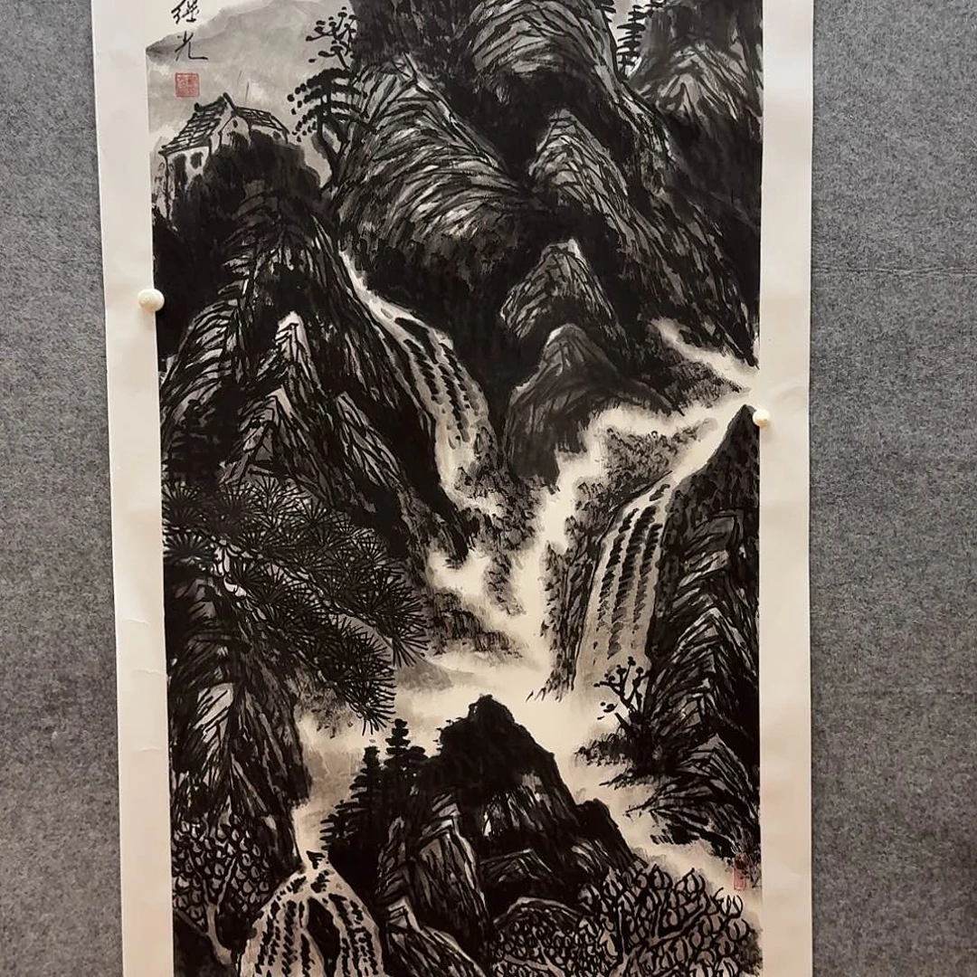 国画四尺作品焦墨戴老师