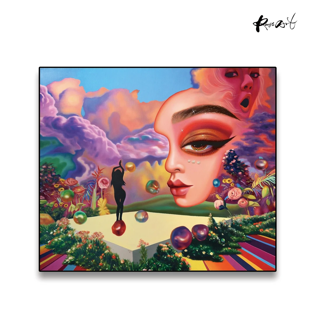 RaysArt艺术-姜涵 当代艺术家 人偶娃娃元素融合油画原作作品收藏