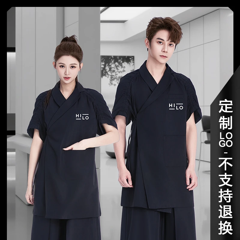 美发工作服日系定制发廊助理技师中工影楼化妆师潮流工衣套装定制