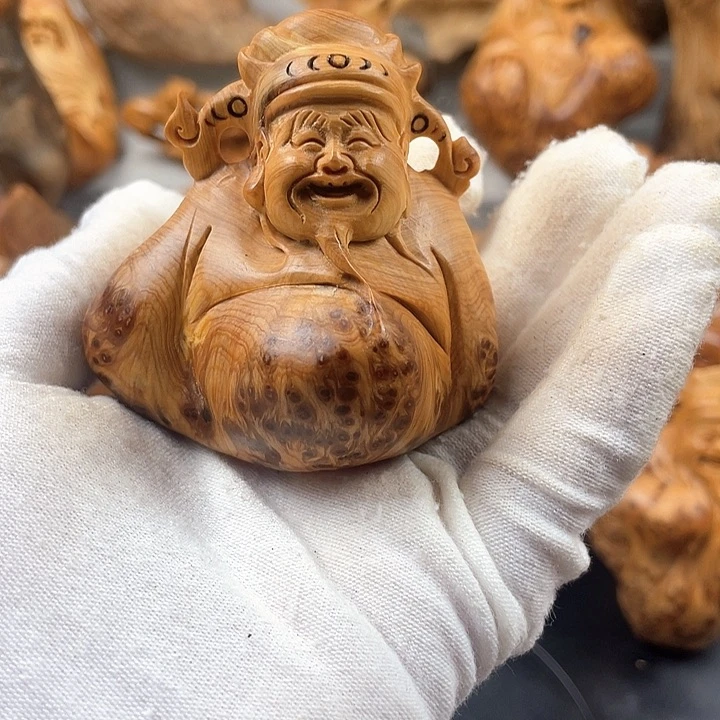 柏木（崖柏）财神手把件