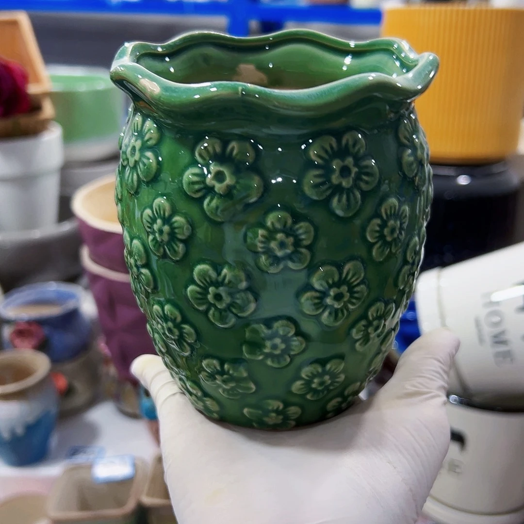 有孔，外贸尾单陶瓷花盆凑单10米包邮