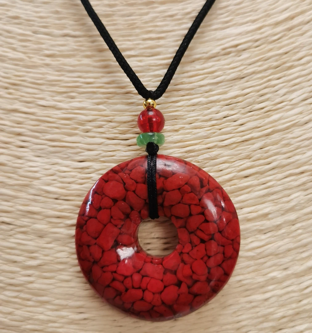 含辰砂工艺品九爷辰砂晶体砂大平安扣