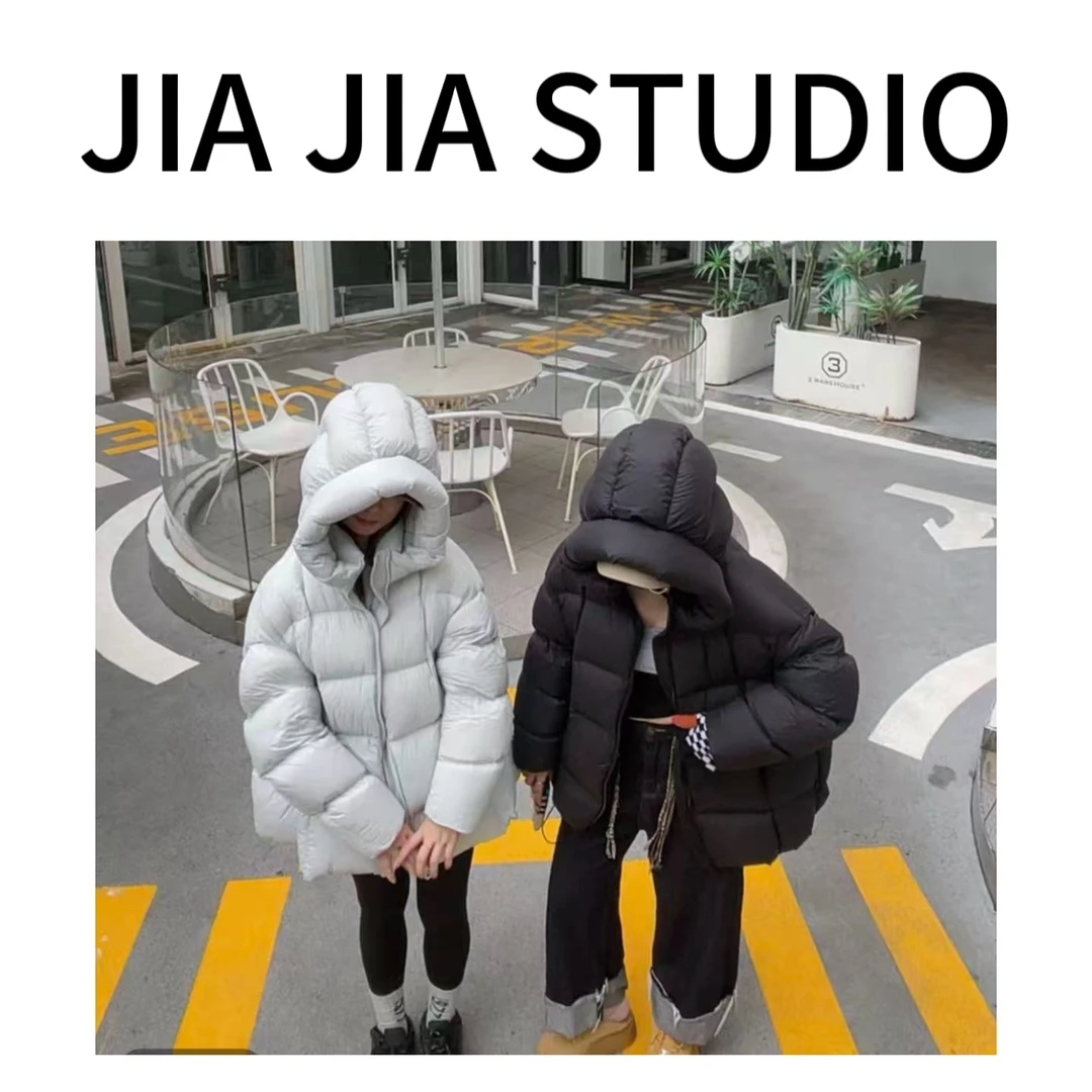嘉嘉推荐#2055【冬季加厚款】连帽泡芙款羽绒服
