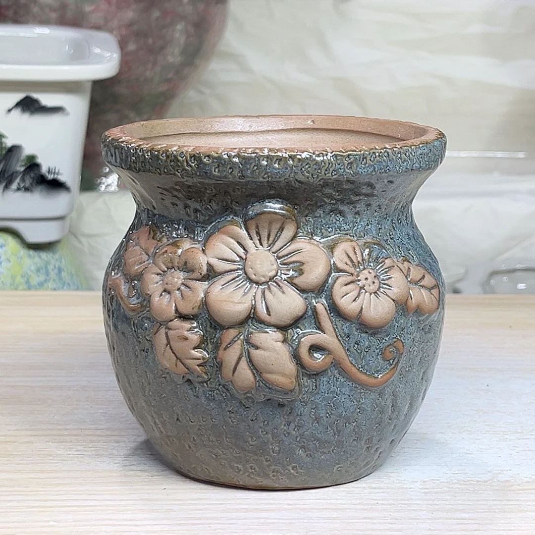 陶瓷绿植多肉微瑕花盆外口径：10*11