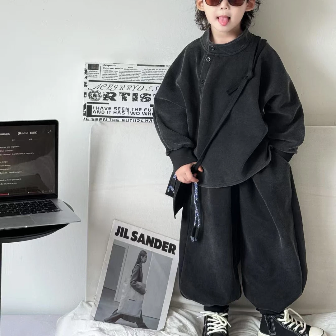 2025爆款韩系套装!斜纽扣韩系上衣加奶韩系灯笼裤超值时髦