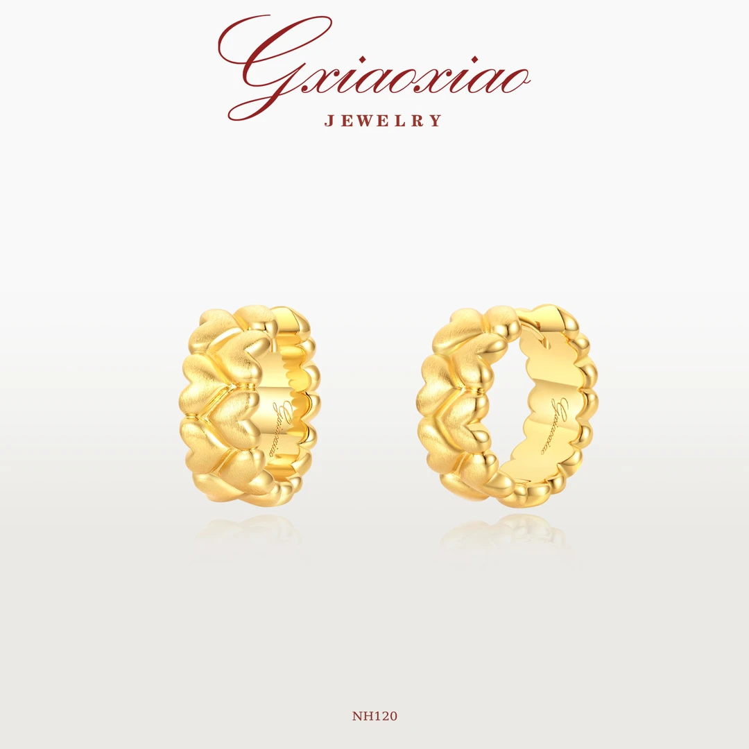 G XIAOXIAO 轻奢气质高级简约百搭拉丝爱心耳环 NH120