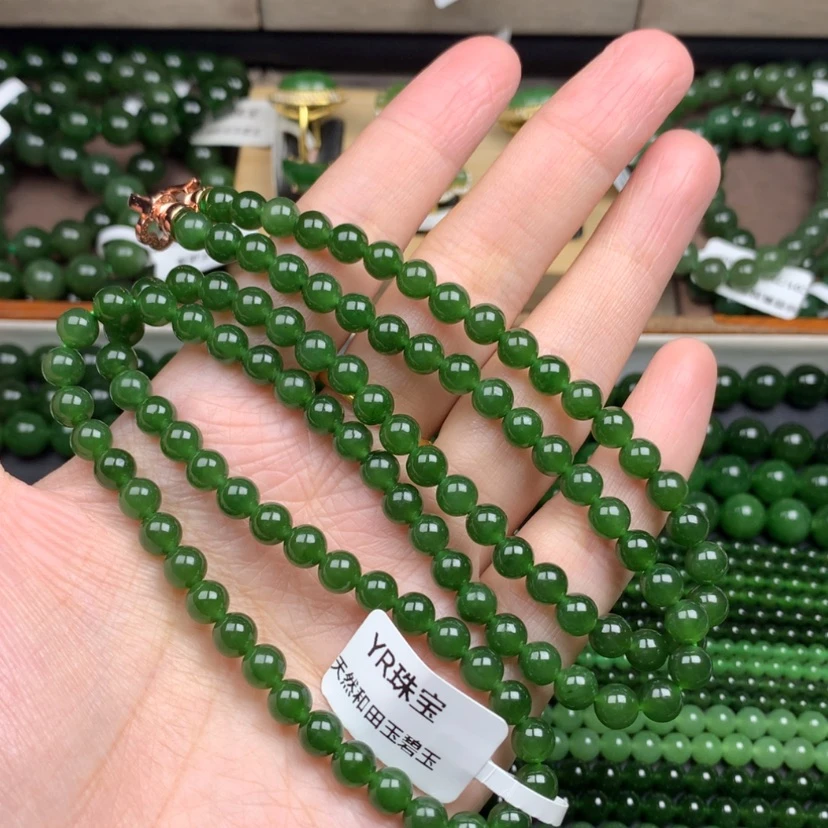 【闪购商品】和田玉（碧玉）未镶嵌颈饰6m m