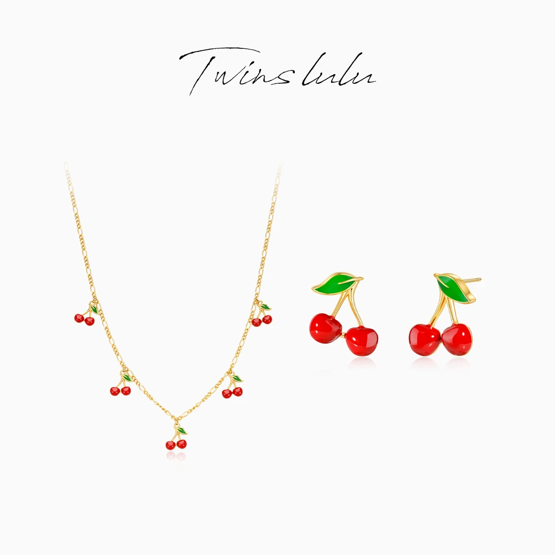 TWINS LULU 【樱桃簇】双十二爆款复古风樱桃项链TSJ7772