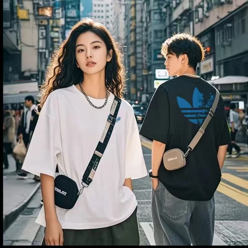 【品牌正品】夏季时尚百搭圆领T恤上衣男女同款情侣休闲短袖-1110