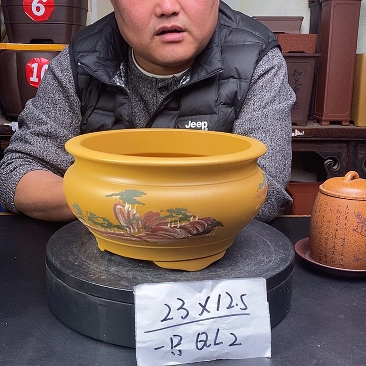 紫砂花盆货号一只QlL2